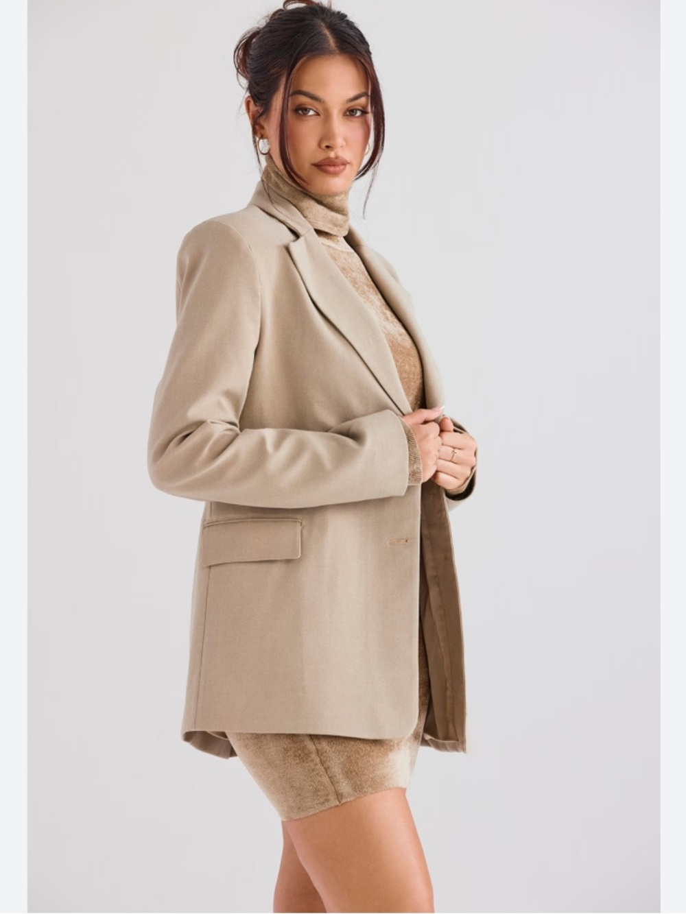 HOUSE OF CB Blazer NEW Suiting Oversized in Mink Size XS 2-4